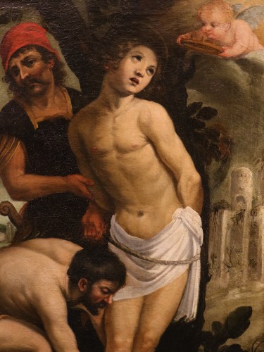 Saint Sébastien, école italienne du 17e siècle - Antichità Castelbarco