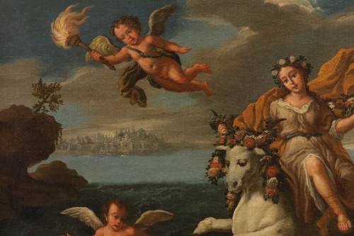 L'Enlèvement d'Europe, école italienne du 18e siècle - Antichità Castelbarco