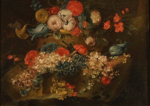 Paire de natures mortes florales, attribué à Antoine Monnoyer (1671 - 1747) - Louis XIV