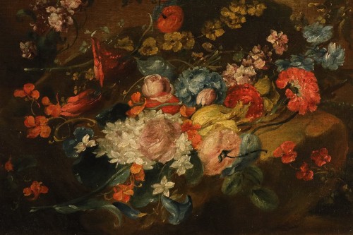 Antiquités - Paire de natures mortes florales, attribué à Antoine Monnoyer (1671 - 1747)