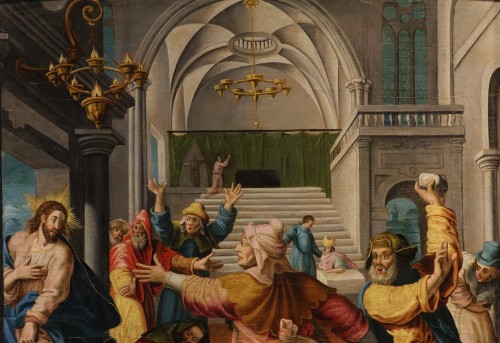 Christ chassé du Temple de Jérusalem, atelier de Maarten de Vos (Anvers, 1532 - 1603) - Louis XIII