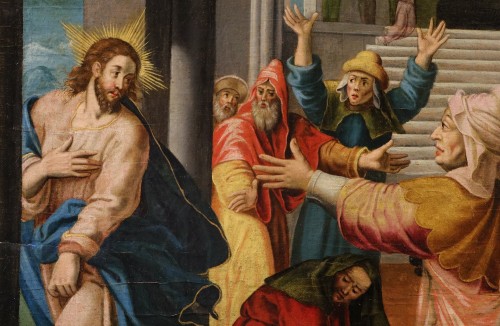 Louis XIII - Christ chassé du Temple de Jérusalem, atelier de Maarten de Vos (Anvers, 1532 - 1603)