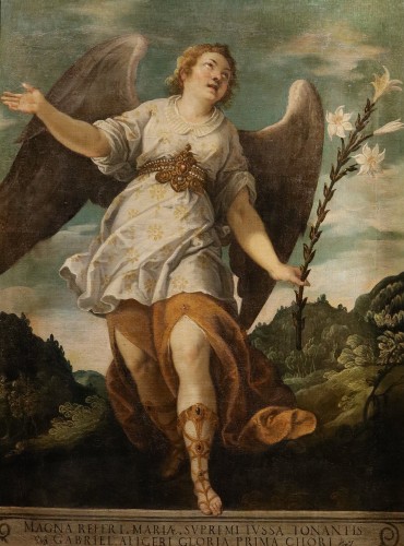 L'ange annonciateur, école espagnole du 17e siècle attribué à Bartolomé Román (vers 1587 –1647)
