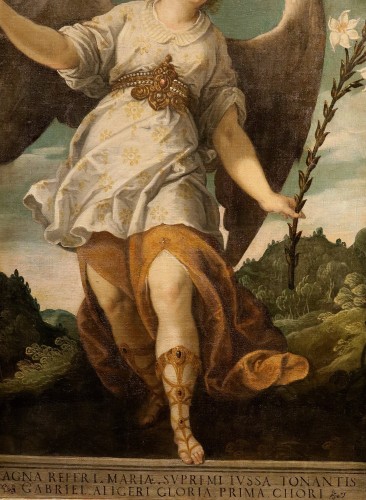 Antiquités - L'ange annonciateur, école espagnole du 17e siècle attribué à Bartolomé Román (vers 1587 –1647)