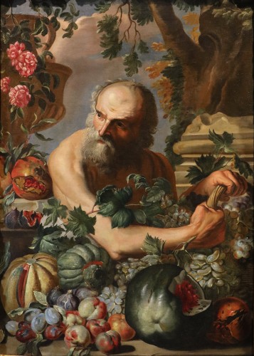Portrait Of The Greek Philosopher Diogenes, workshop of Abraham Brueghel (1631 - 1690) - Paintings & Drawings Style Louis XIII