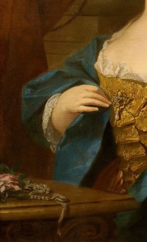 XVIIIe siècle - Portrait d'une dame, école française du 18e siècle