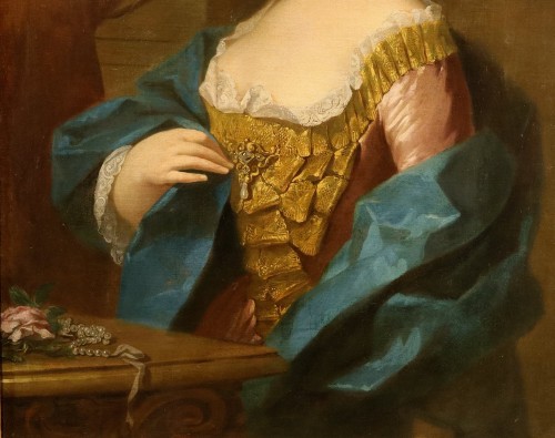 Antiquités - Portrait d'une dame, école française du 18e siècle