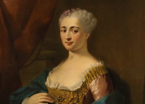 Antiquités - Portrait d'une dame, école française du 18e siècle