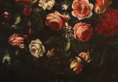 XVIIe siècle - Nature morte avec vase de fleurs, Atelier de Giovanni Stanchi (1608 - 1675)