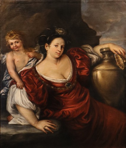 La reine Artémise avec un cupidon, atelier de Francesco Cairo (1607 - 1665)