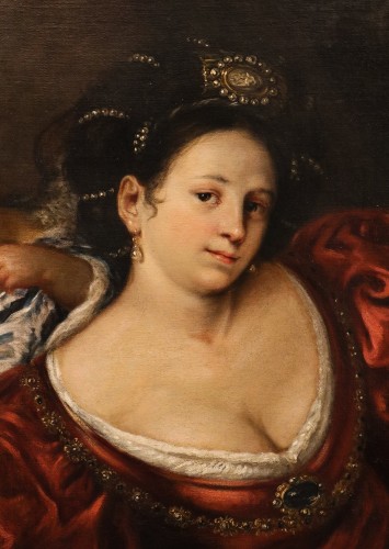 Louis XIII - Queen Artemisia With A Cupid, workshop of  Francesco Cairo (1607–1665) 