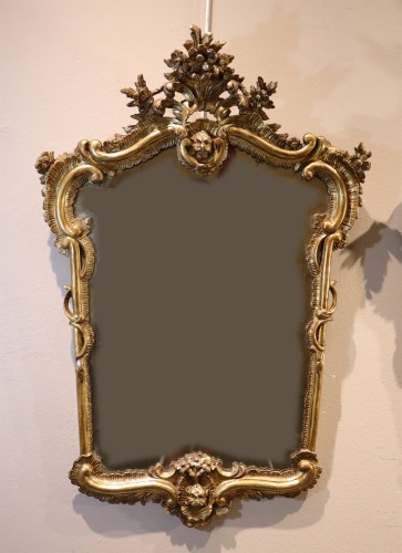 Pair Of Mirrors, Italy (naples), 18th Century (louis XIV Style) - Mirrors, Trumeau Style Louis XIV