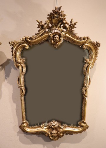 Mirrors, Trumeau  - Pair Of Mirrors, Italy (naples), 18th Century (louis XIV Style)