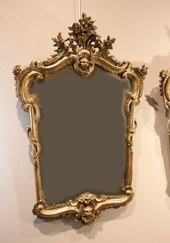Louis XIV - Pair Of Mirrors, Italy (naples), 18th Century (louis XIV Style)