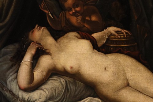 Sleeping Venus With Cupid, workshop of Alessandro Varotari, Known As "il Padovanino" - 