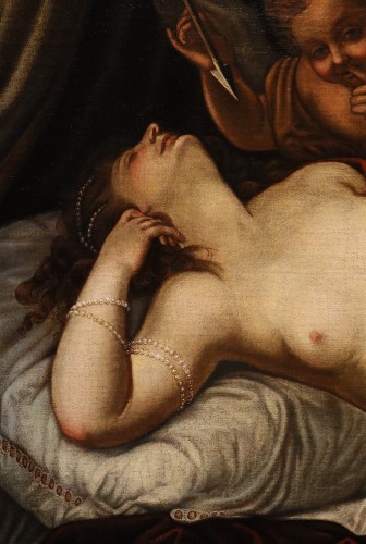 Antiquités - Sleeping Venus With Cupid, workshop of Alessandro Varotari, Known As "il Padovanino"