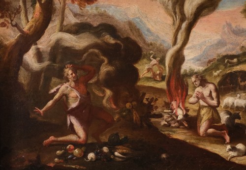 Antiquités - Adam et Ève après le péché / Les sacrifices de Caïn et d'Abel  , Italie 17e siècle