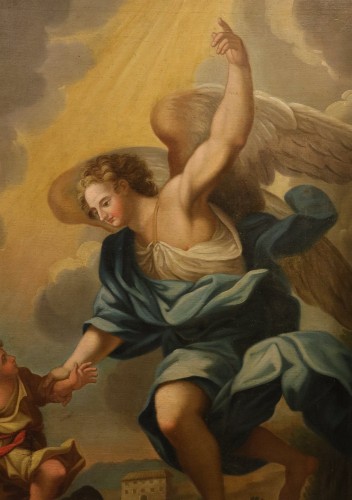 L'Ange gardien (L'archange Raphaël indiquant le chemin à Tobie)   - Antichità Castelbarco