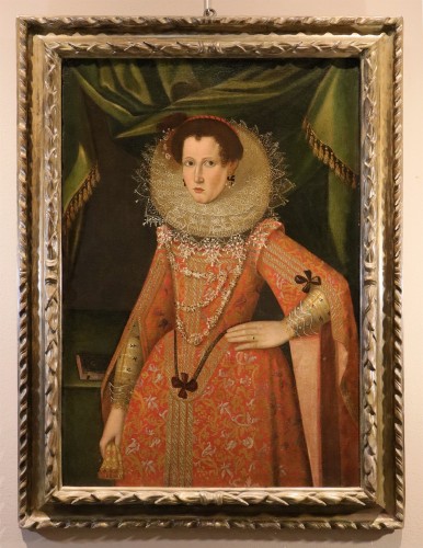 Portrait d'une noble, Atelier de Alonso Sanchez Coello (1531 – 1588) - Tableaux et dessins Style Louis XIII