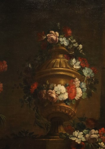 Pietro Francesco Gambone (1682 - 1737), Composition florale avec vase - Antichità Castelbarco