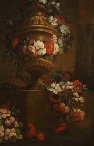 XVIIIe siècle - Pietro Francesco Gambone (1682 - 1737), Composition florale avec vase