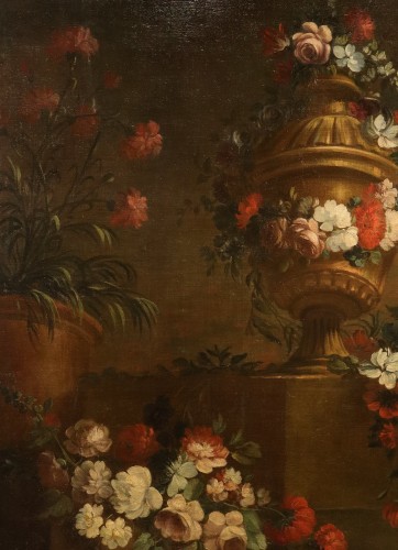 Pietro Francesco Gambone (1682 - 1737), Composition florale avec vase - Louis XIV