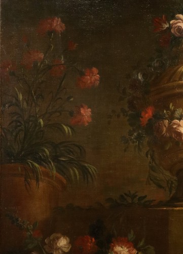 Louis XIV - Pietro Francesco Gambone (1682 - 1737), Composition florale avec vase