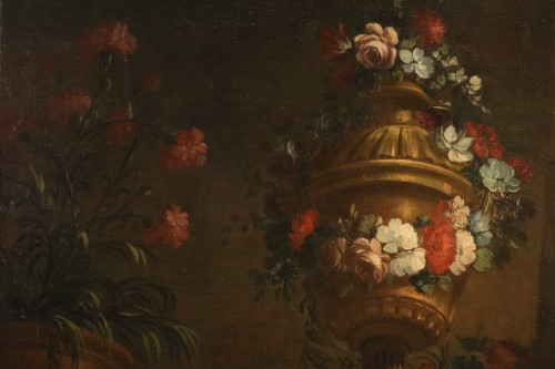 Antiquités - Pietro Francesco Gambone (1682 - 1737), Composition florale avec vase