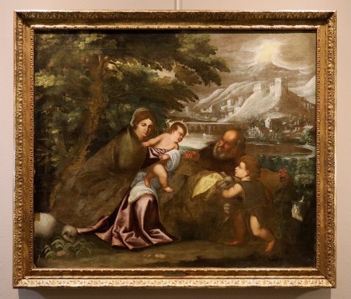 The Holy Family, Italian School Of the 16th century - Paintings & Drawings Style Louis XIII
