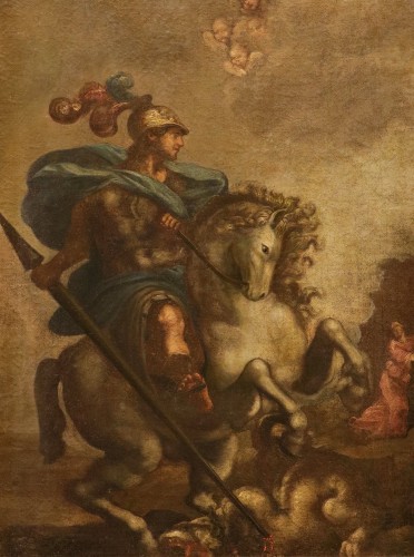 Paintings & Drawings  - St. George And The Dragon, Tuscan School, 17th–18th Centuries