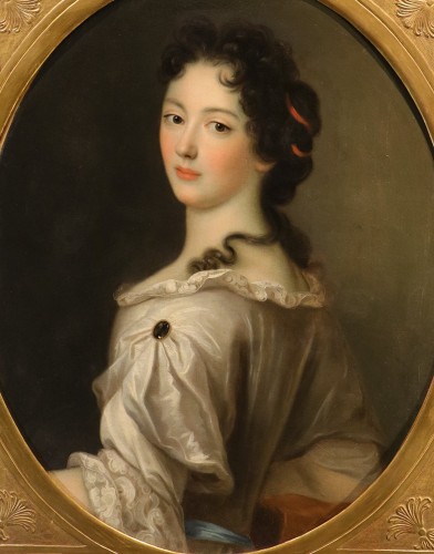Portrait de Marie-Thérèse de Bourbon, attribué à Nicolas Fouché (1653 - 1733) - Tableaux et dessins Style Louis XIV