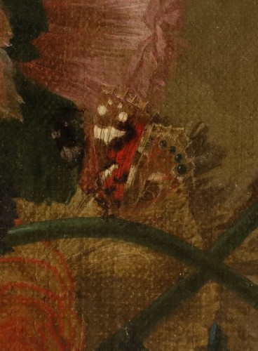 18th century - Vase Of Flowers With Butterflies In A Niche, Flemish school of the 18th century