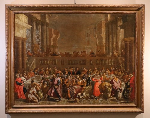 Les Noces de Cana, école italienne du 17e siècle - Tableaux et dessins Style Louis XIV