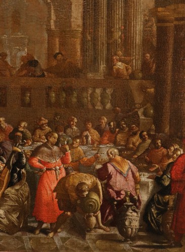 Tableaux et dessins Tableaux XVIIe siècle - Les Noces de Cana, école italienne du 17e siècle