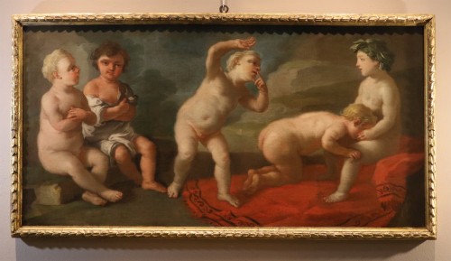 Le jeu du Frappe-Main, Francesco De Mura (1696 – 1782) et son atelier - Tableaux et dessins Style Louis XV