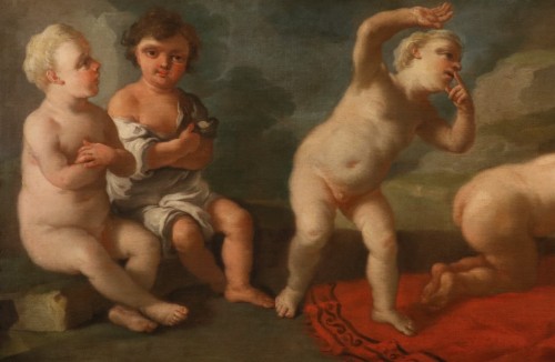 Tableaux et dessins Tableaux XVIIIe siècle - Le jeu du Frappe-Main, Francesco De Mura (1696 – 1782) et son atelier