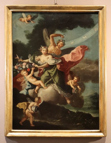 Le Triomphe de Flore et de Zéphyr - École italienne du XVIIIe siècle - Tableaux et dessins Style Louis XIV