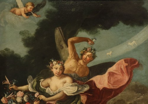 Tableaux et dessins Tableaux XVIIIe siècle - Le Triomphe de Flore et de Zéphyr - École italienne du XVIIIe siècle