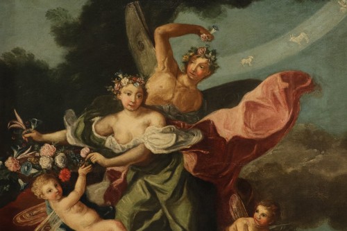 Le Triomphe de Flore et de Zéphyr - École italienne du XVIIIe siècle - Antichità Castelbarco