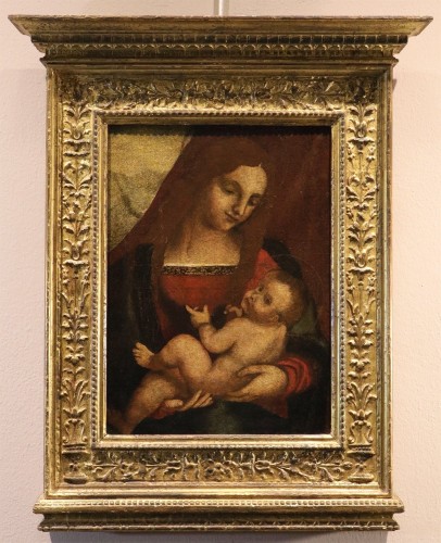 Madonna And Child, Italian school of the early 16th century - Paintings & Drawings Style Louis XIII