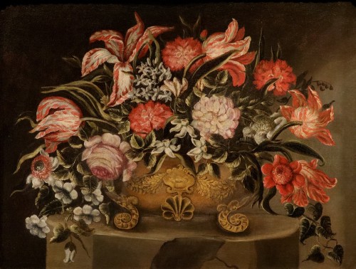 Maître des vases à grotesques (Rome XVIIe siècle), Composition florale