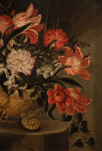 Maître des vases à grotesques (Rome XVIIe siècle), Composition florale - Louis XIII