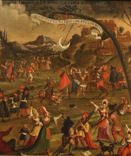 Tableaux et dessins Tableaux XVIIe siècle - Allégorie de la folie humaine,  Alexander van Bredael (1663 – 1720)