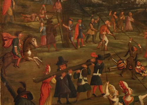 XVIIe siècle - Allégorie de la folie humaine,  Alexander van Bredael (1663 – 1720)