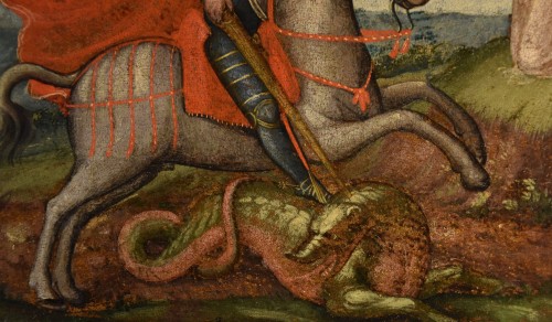 St. George And The Dragon, French school of the 15th cenetury - Middle age