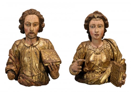 Aniello Stellato (1593 – 1648), Jean l’Évangéliste et Catherine d’Alexandrie
