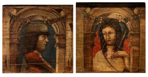 Paire de panneaux de plafond, Italie 17e sicèle