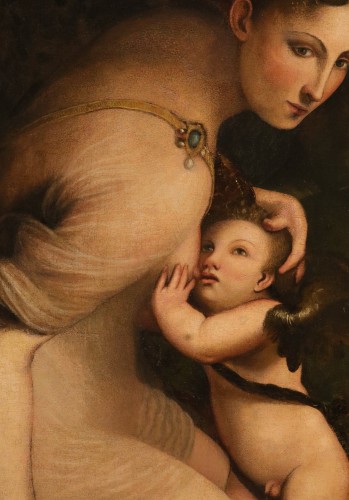Antiquités - Venus Nursing Cupid, Italian school of the 17th century