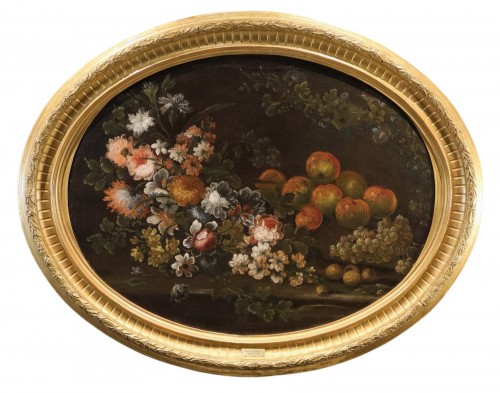 Felice Boselli (1650 – 1732) Nature morte aux fleurs et aux fruits