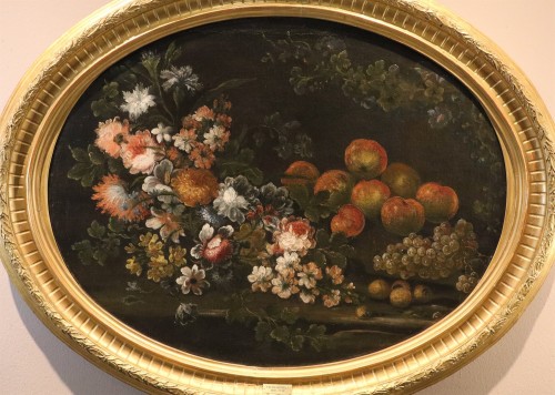 Felice Boselli (1650 – 1732) Still Life With Flowers And Fruit - Paintings & Drawings Style Louis XIV